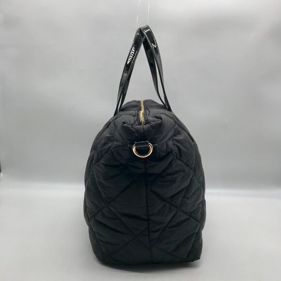 Anne Klein Black Nylon Quilted Puffed Tote Bag - Picture 3 of 11